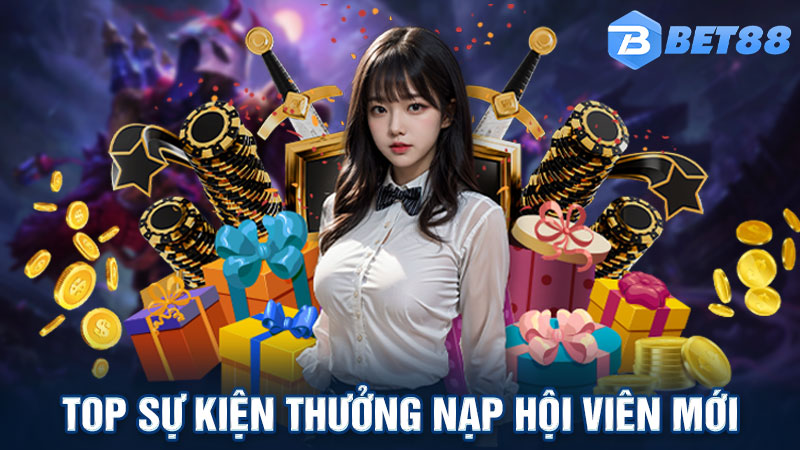 Liệt kê top sự kiện thưởng nạp hội viên mới Bet88 cung cấp